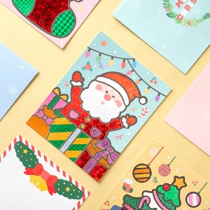 크리스마스만들기 포일아트카드 겨울만들기 집콕놀이재료 어린이만들기키트